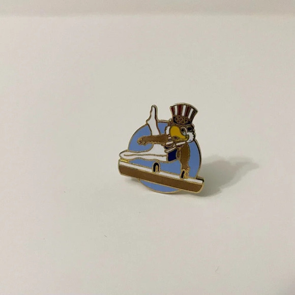 Vintage 80s Olympics Pin with Sam the Eagle pin Gymnastics Pommel Horse - Picture 9 of 10